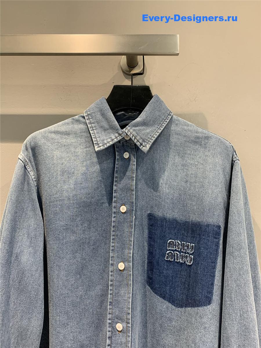 Miu Miu Cropped Denim Shirt