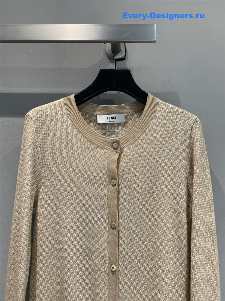 F**di ff-jacquard cardigan brown