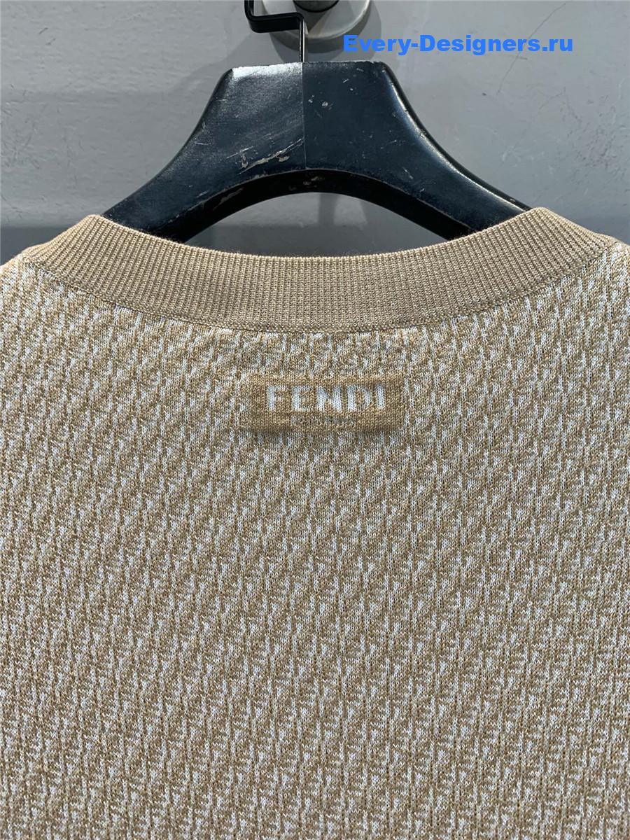 F**di ff-jacquard cardigan brown