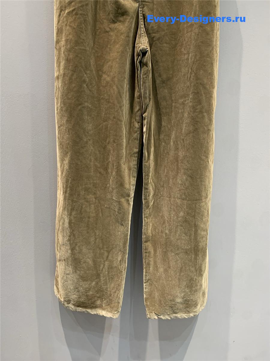 Miu Miu Tobacco Flocked Chambray Pants