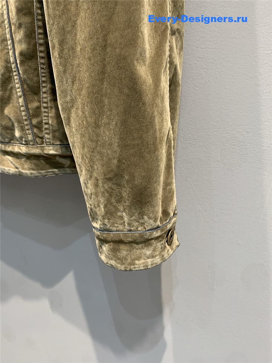Miu Miu Tobacco Chambray Blouson Jacket