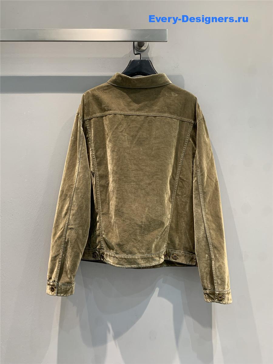 Miu Miu Tobacco Chambray Blouson Jacket