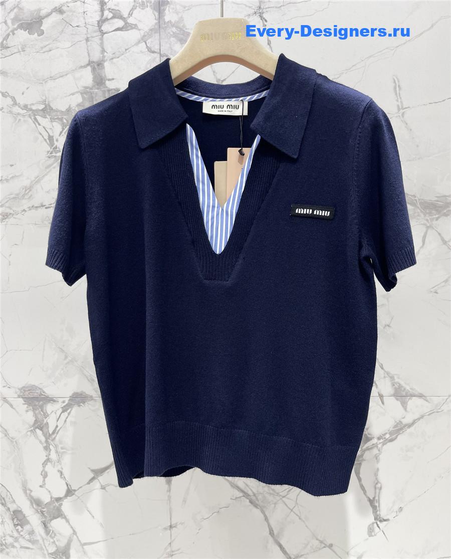 Miu Miu Navy Polo Sweater
