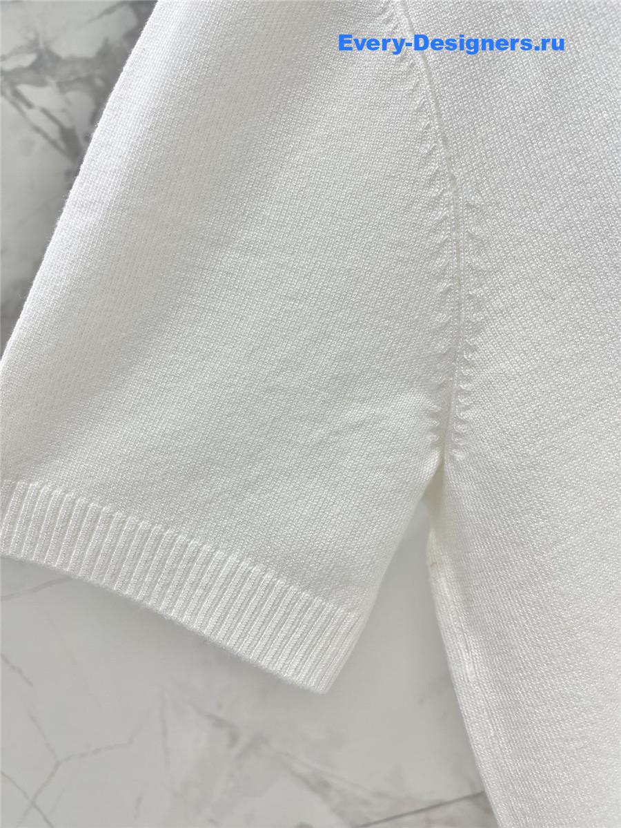 Miu Miu White Cotton Piqué Polo Shirt