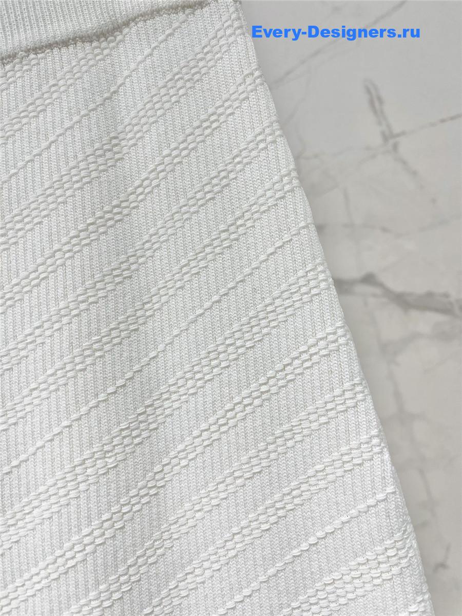 Balmain White Knitted Skirt