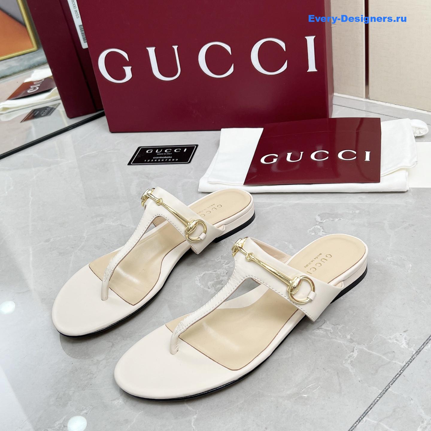 Gvc*1 blondie white gg thong sandals