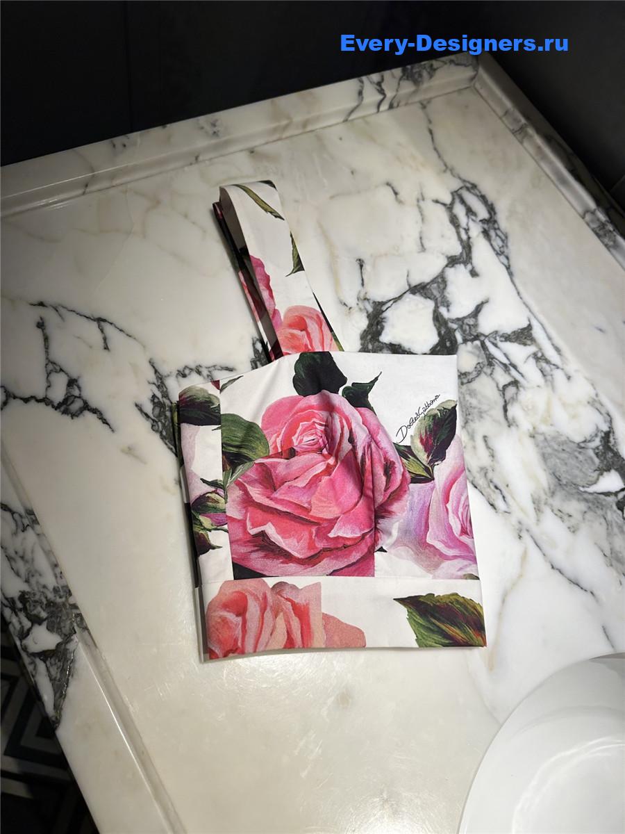 Dolce & Gabbana Pink Floral Cropped Top