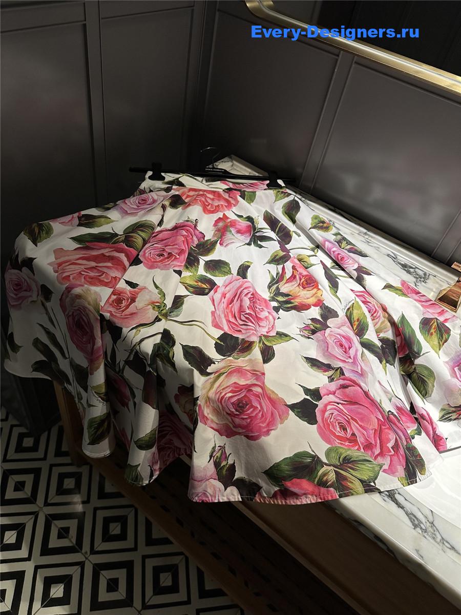 Dolce & Gabbana Rose-Print Skirt