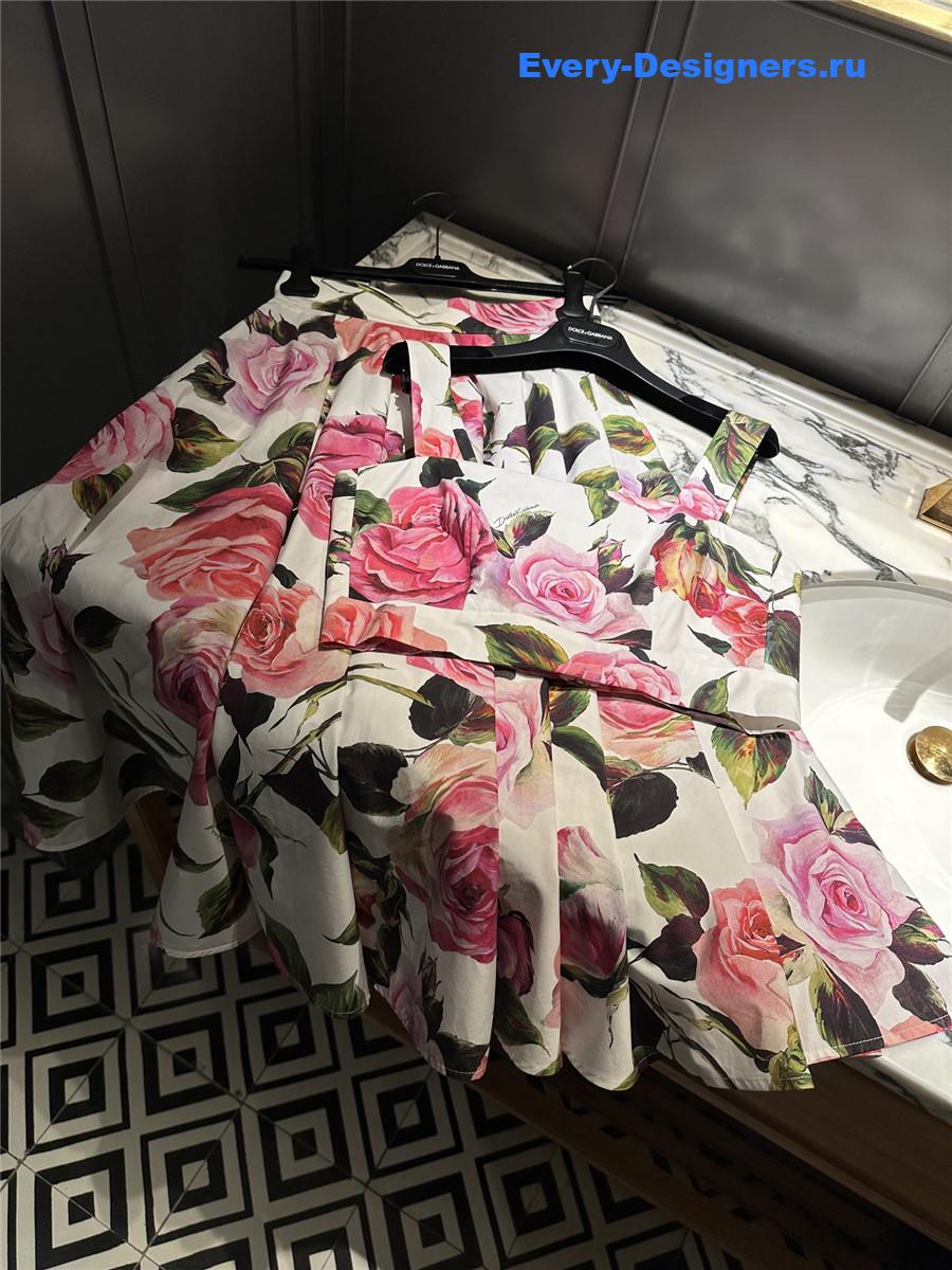 Dolce & Gabbana Rose-Print Skirt