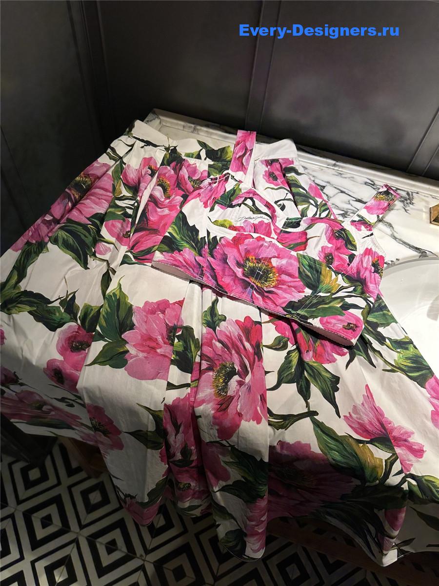 Dolce & Gabbana Peony Print Corset Top
