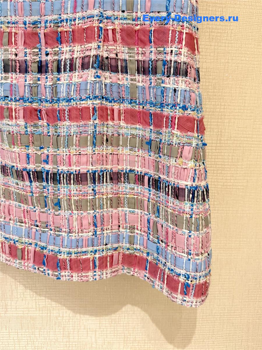 Ch**el pink woven vest dress
