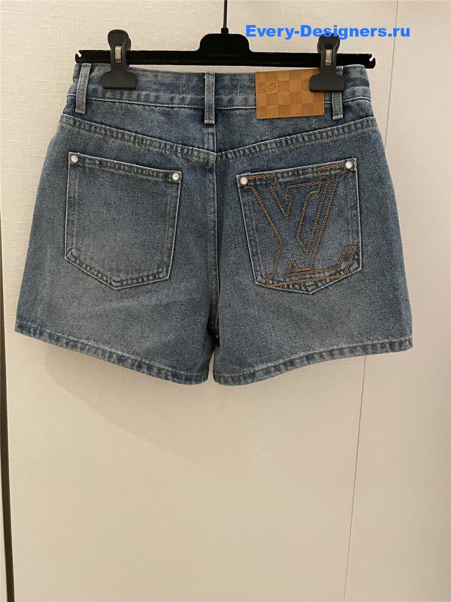 l0vis Vvtt0n washed blue denim shorts