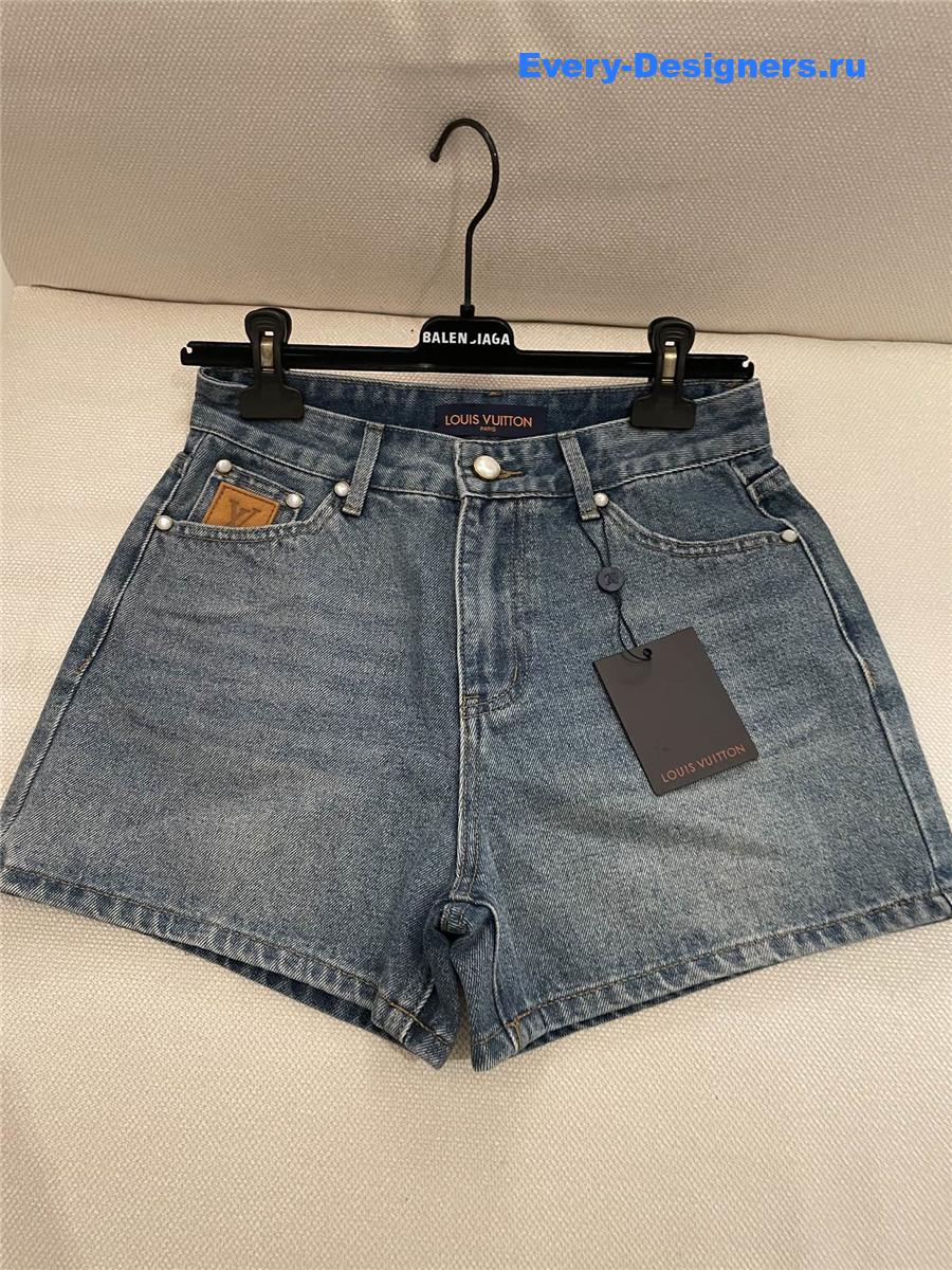 l0vis Vvtt0n washed blue denim shorts