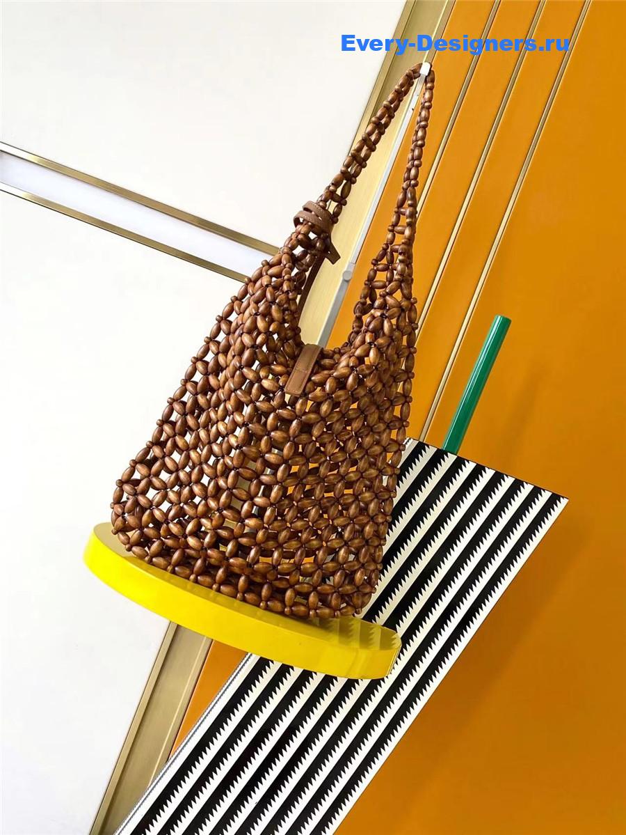 Sa1nt Lau*nt le 5 À 7 beaded wood hobo bag
