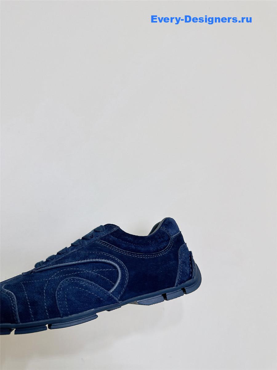 Pra*a dark blue suede sneakers
