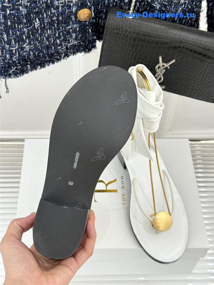 The R0w white leather thong sandals