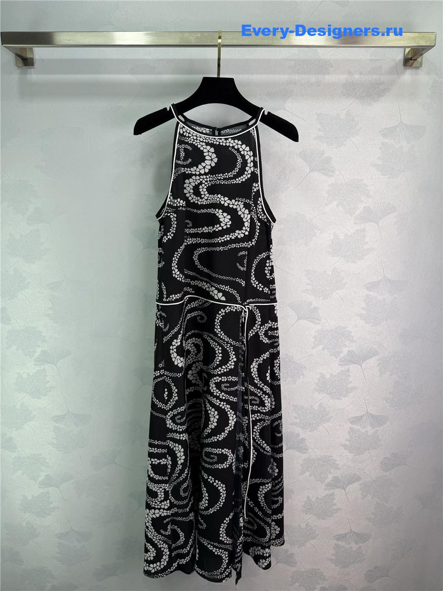 Ch**el black white voile dress