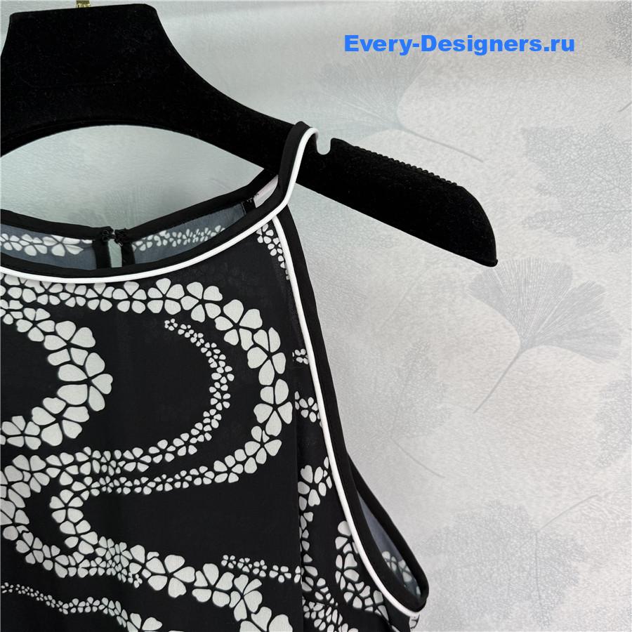 Ch**el black white voile dress