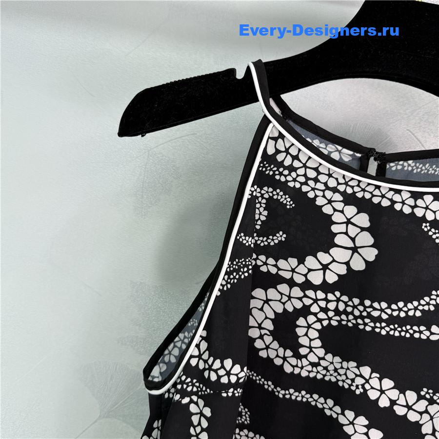 Ch**el black white voile dress