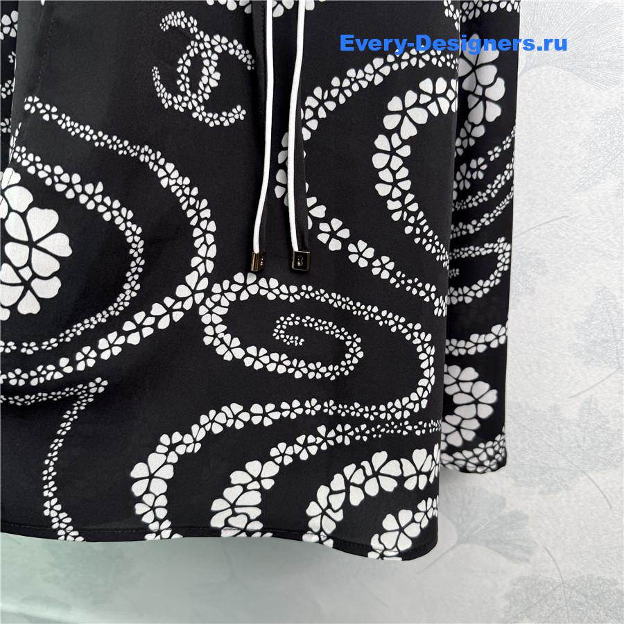 Ch**el black white voile dress