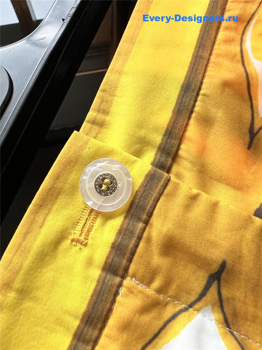 Dolce & Gabbana Yellow Majolica-Print Cotton Shorts