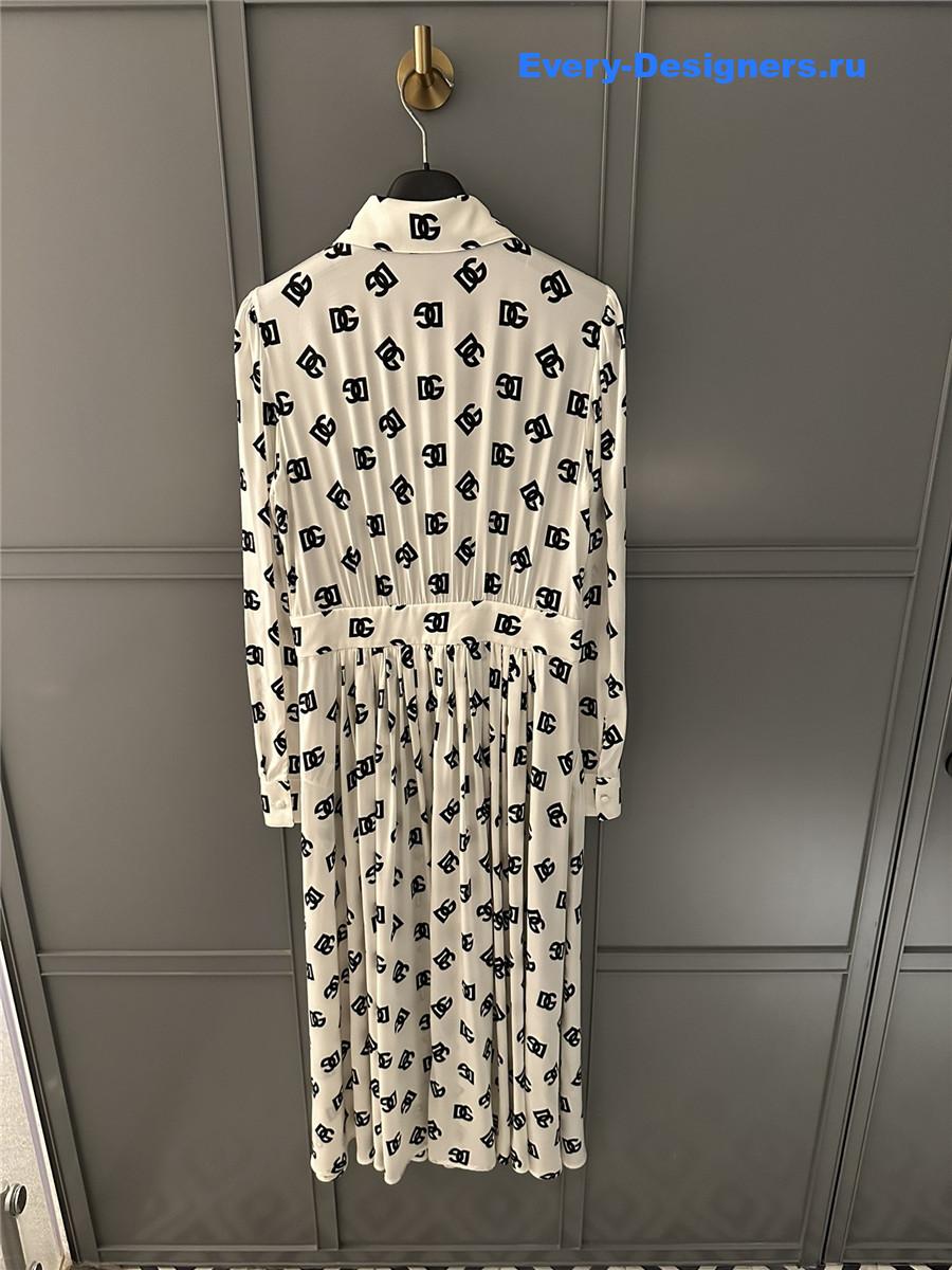 Dolce & Gabbana Logo-Print Midi Dress White
