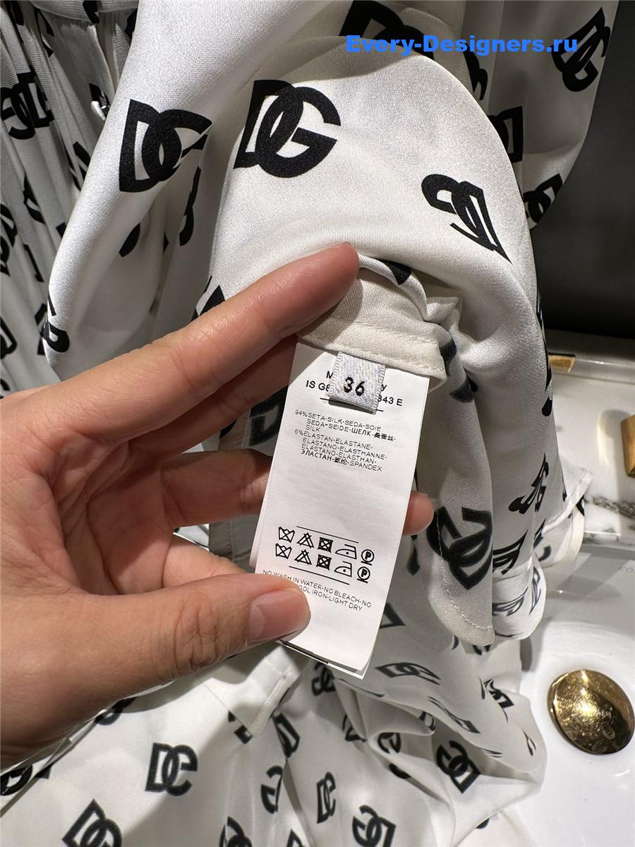Dolce & Gabbana Logo-Print Midi Dress White