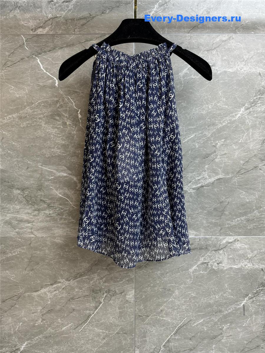 Ch**el dark blue silk camisole