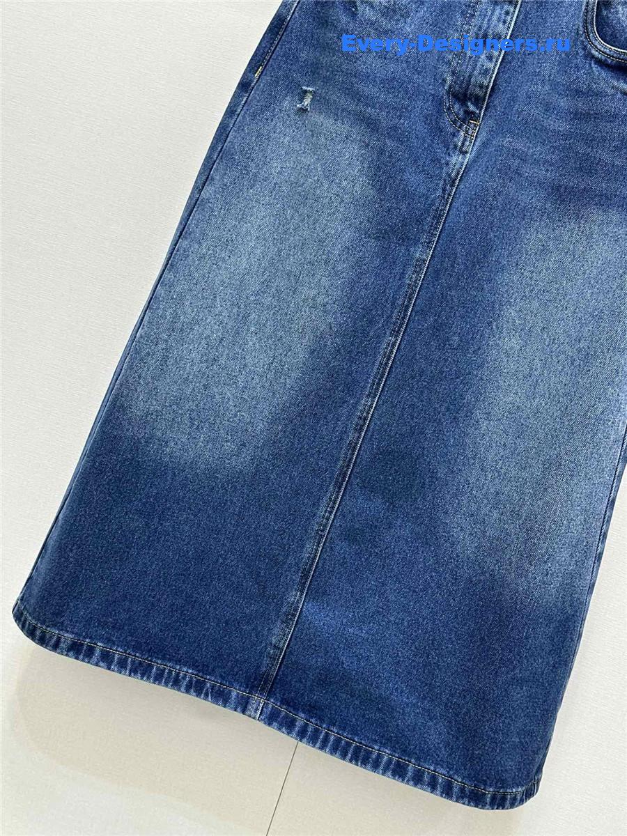 Pra*a midi denim skirt