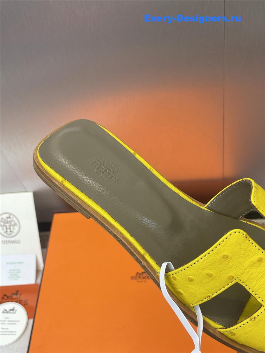 H**me5 yellow ostrich oran sandals