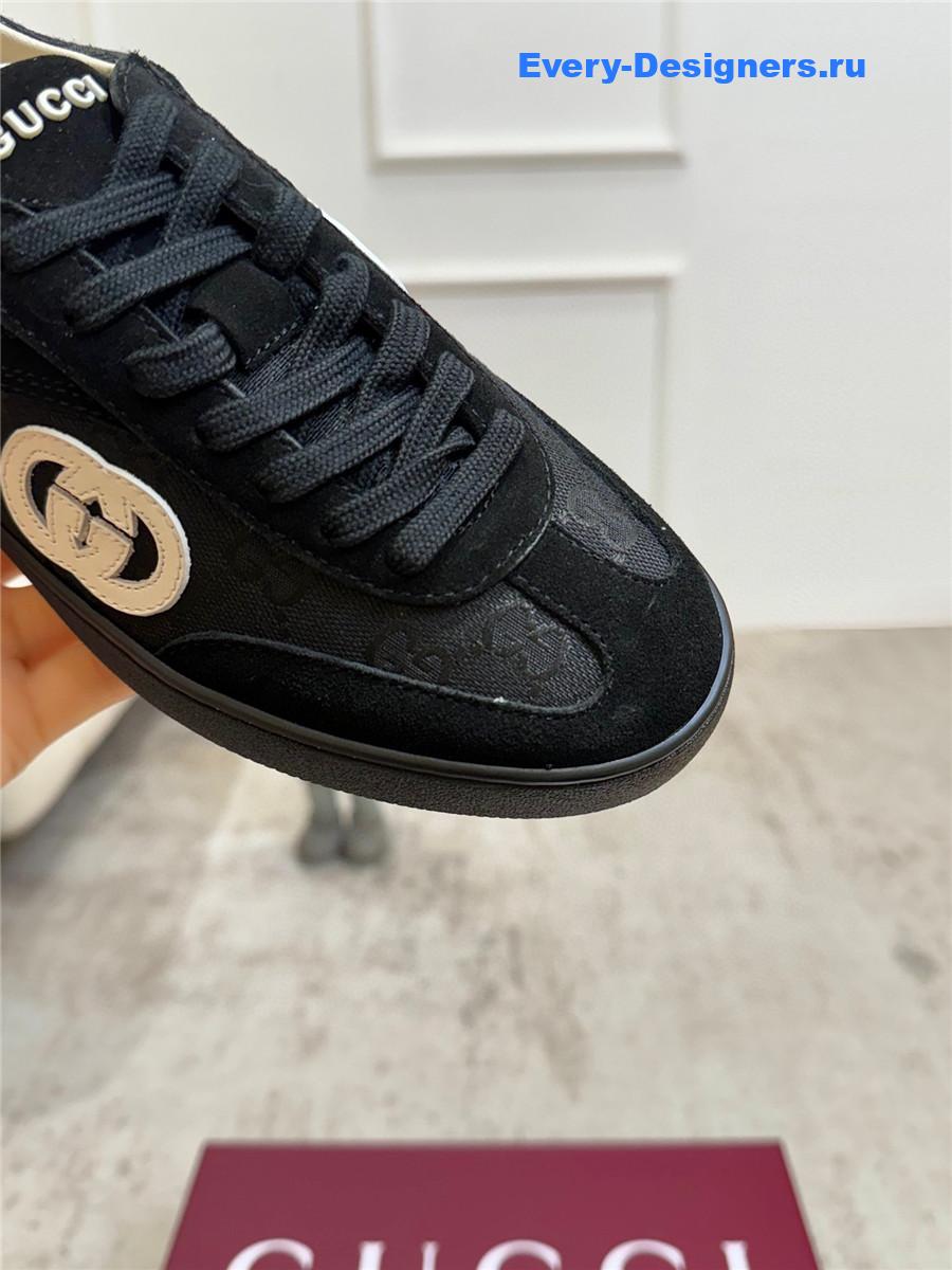Gvc*1 g75 suede and canvas sneakers in black