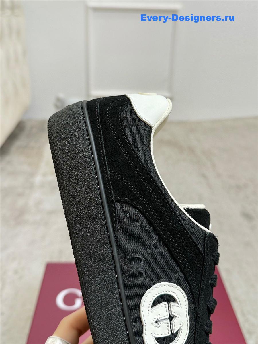 Gvc*1 g75 suede and canvas sneakers in black