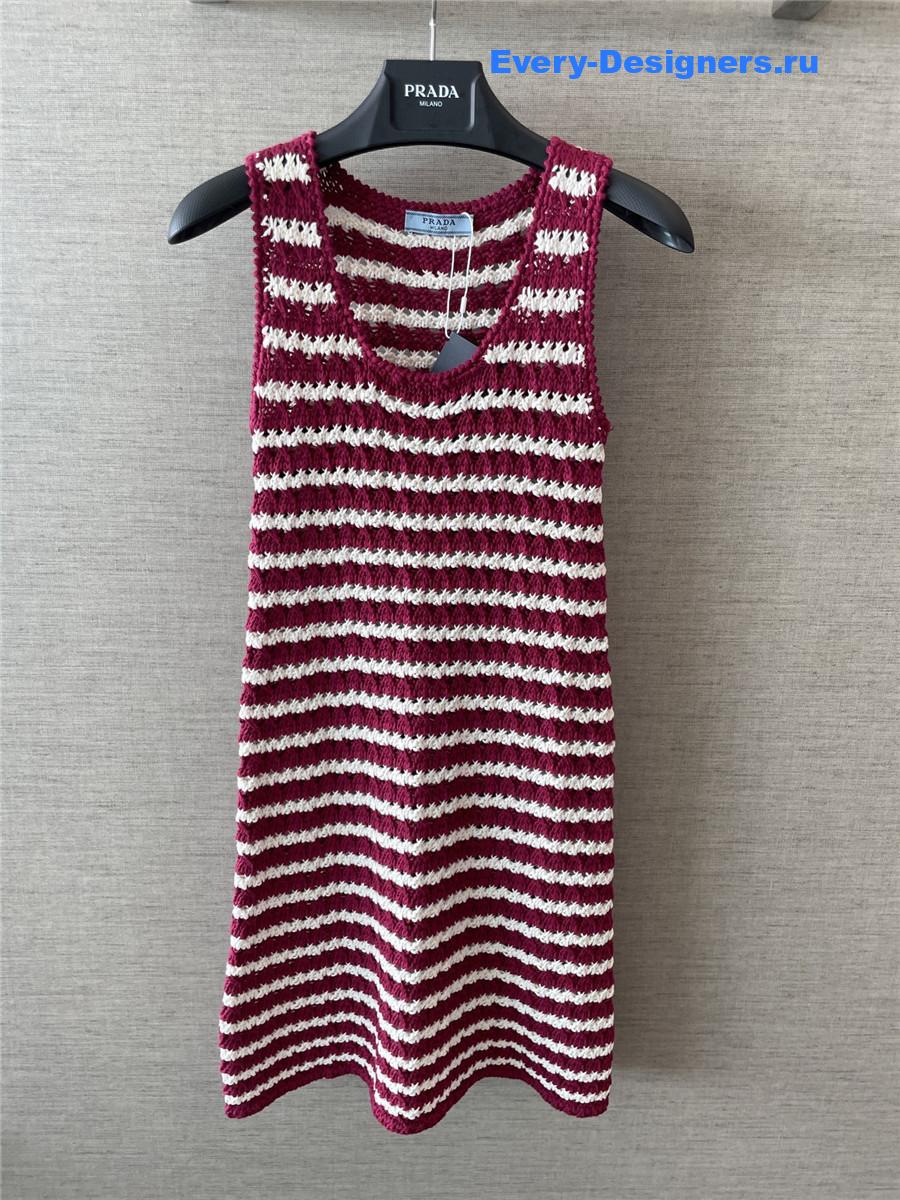 Pra*a red striped dress