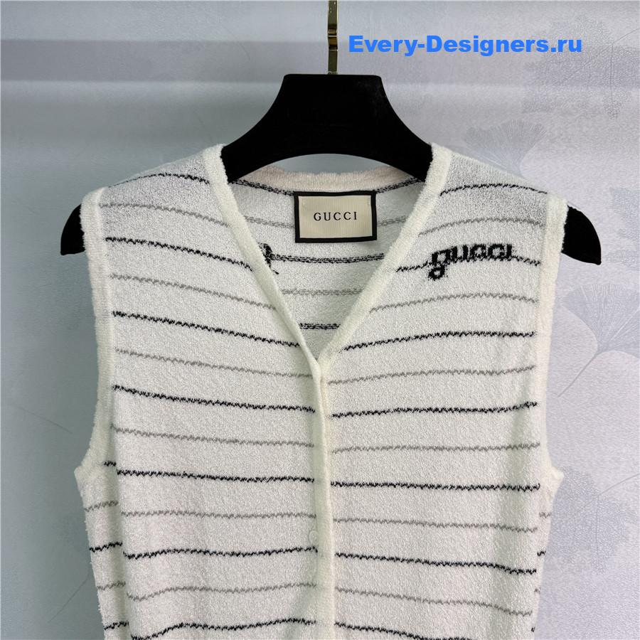 Gvc*1 white striped sleeveless dress