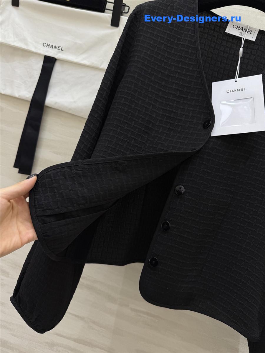 Ch**el silk jacquard cardigan jacket