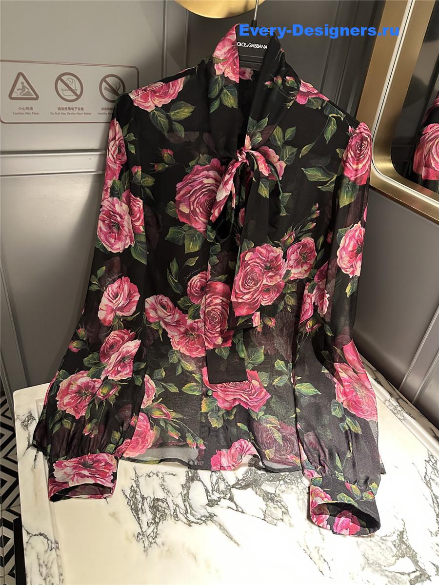 Dolce & Gabbana Rosa Antica Chiffon Wrap Gown