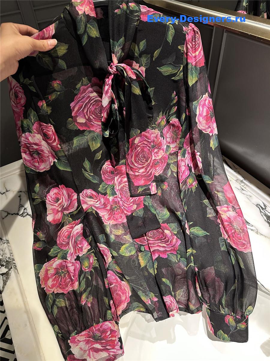 Dolce & Gabbana Rosa Antica Chiffon Wrap Gown
