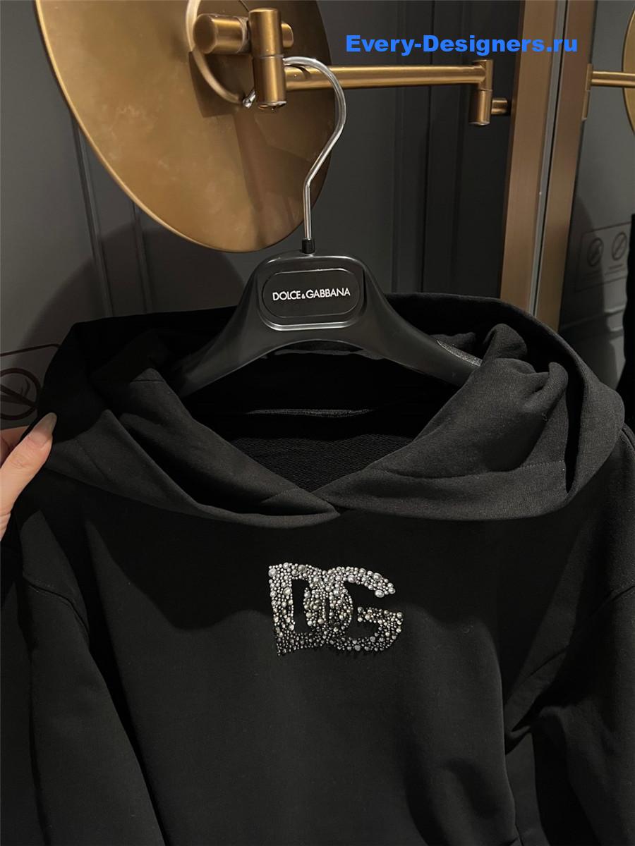Dolce & Gabbana Crystal Hoodie Black