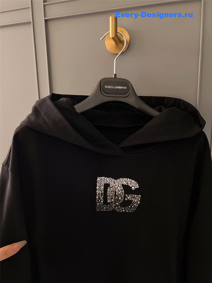 Dolce & Gabbana Crystal Hoodie Black