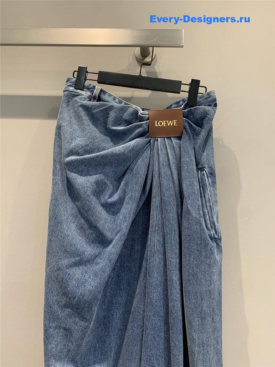 L0ew* draped denim jeans