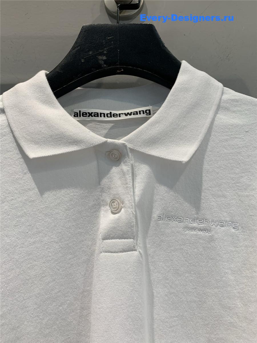 A1exa*der wang white cropped logo tee