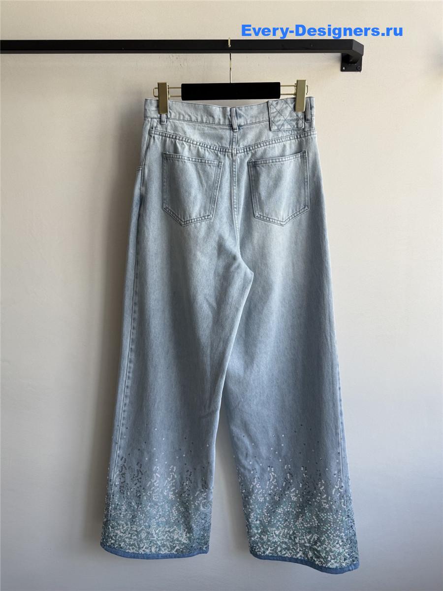 Ch**el rhinestone straight-leg jeans