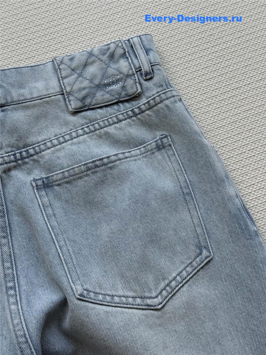 Ch**el rhinestone straight-leg jeans