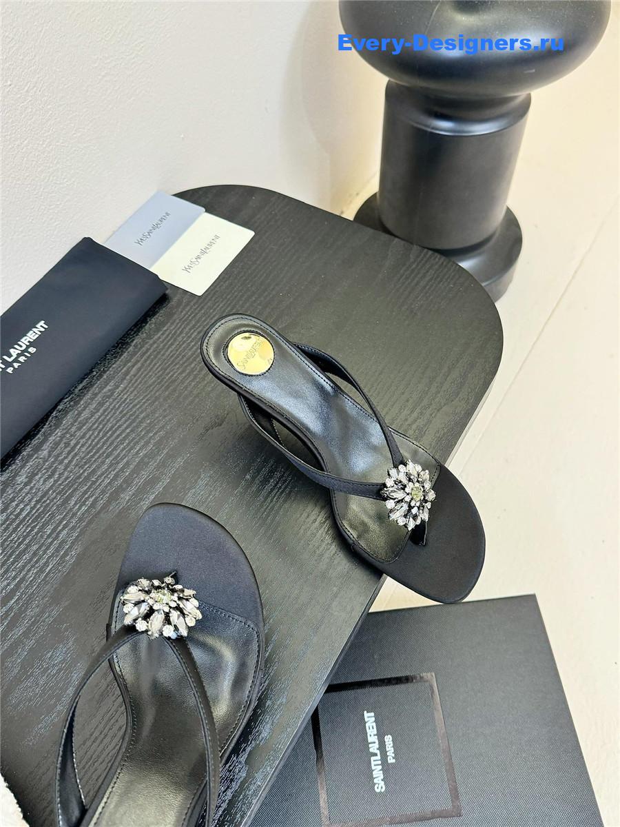Sa1nt Lau*nt otero black crystal mules
