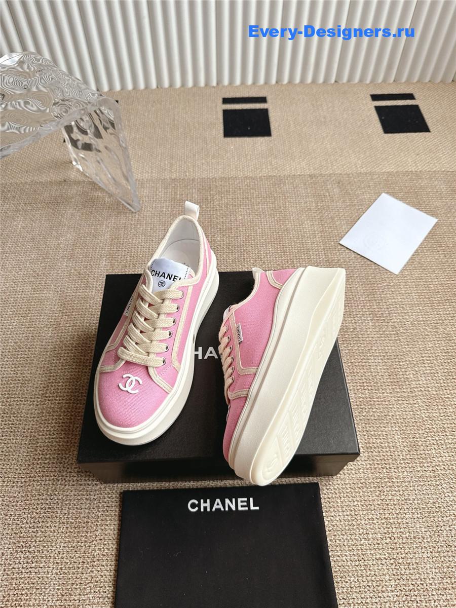 Ch**el pink cc logo platform sneakers