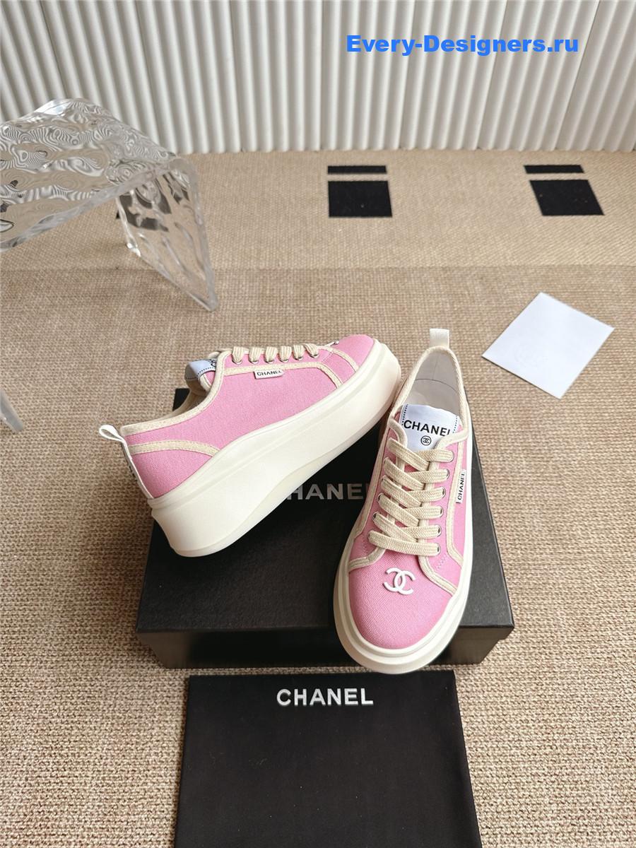Ch**el pink cc logo platform sneakers