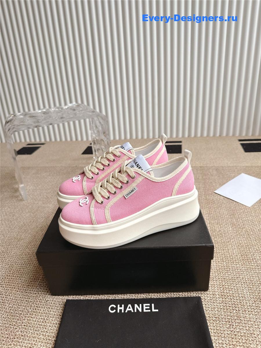 Ch**el pink cc logo platform sneakers