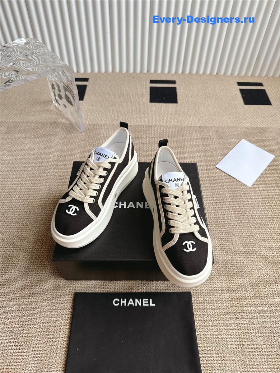 Ch**el black cc logo platform sneakers