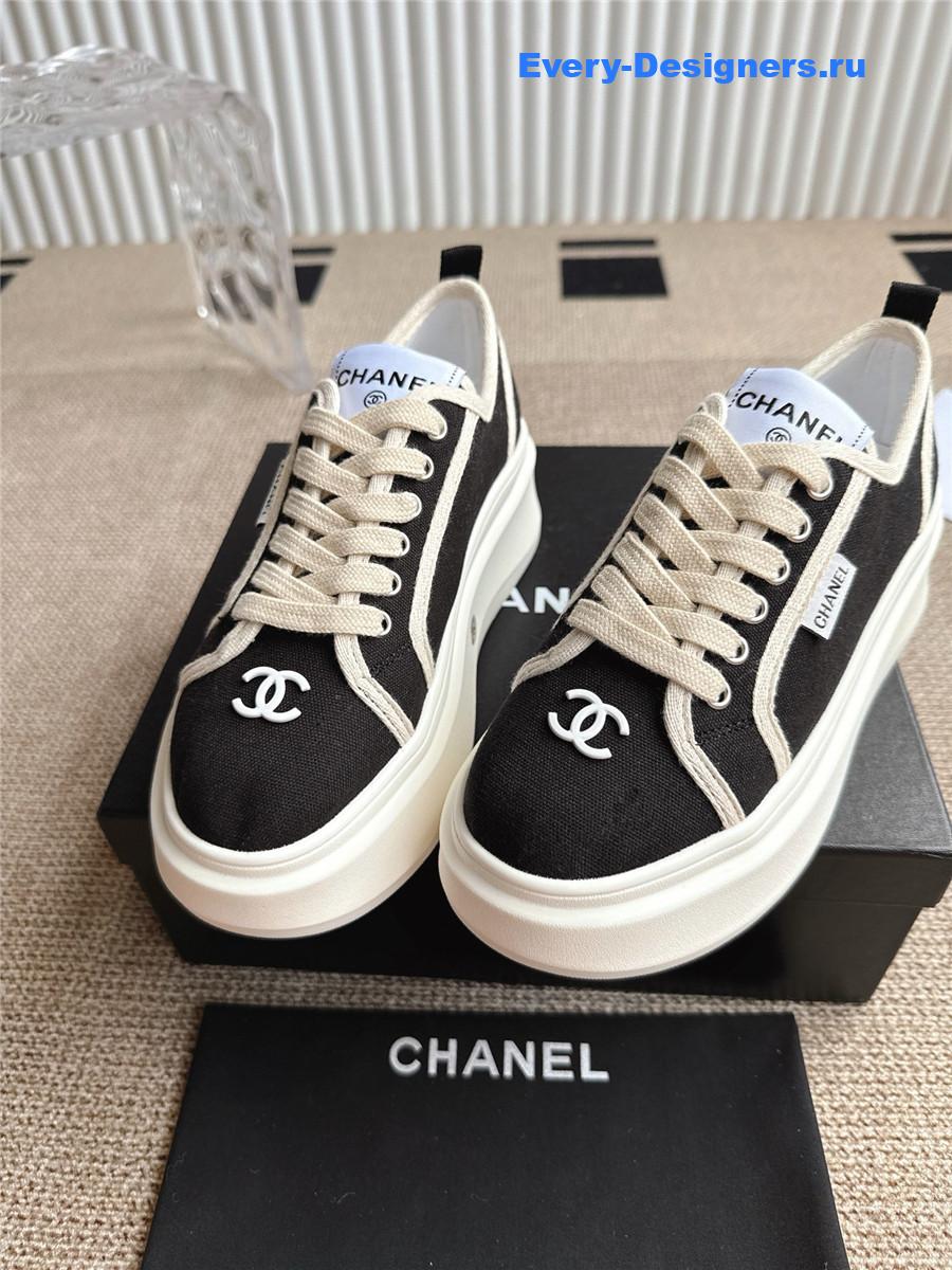 Ch**el black cc logo platform sneakers