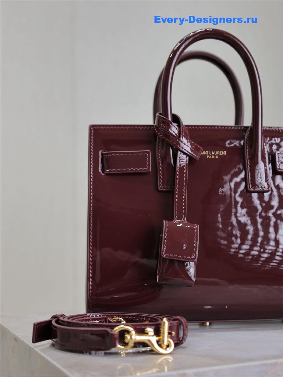 Sa1nt Lau*nt burgundy sac de jour bag